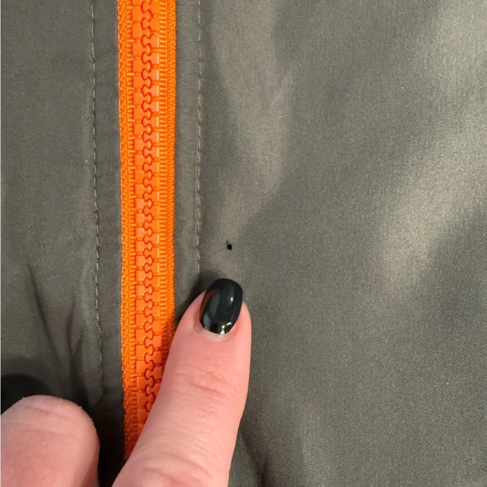 London Fog green Jacket Orange Trim reversible camo fleece size small 4 - Picture 8 of 13